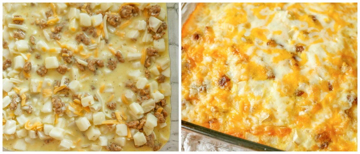 Egg and Potato Casserole in dishes