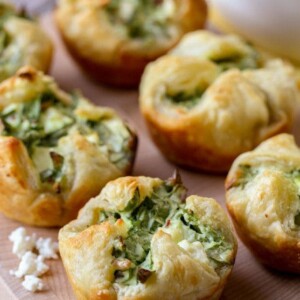 Spinach Puffs with Cream Cheese Bacon and Feta