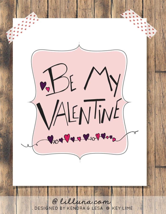 FREE Be My Valentine Printable