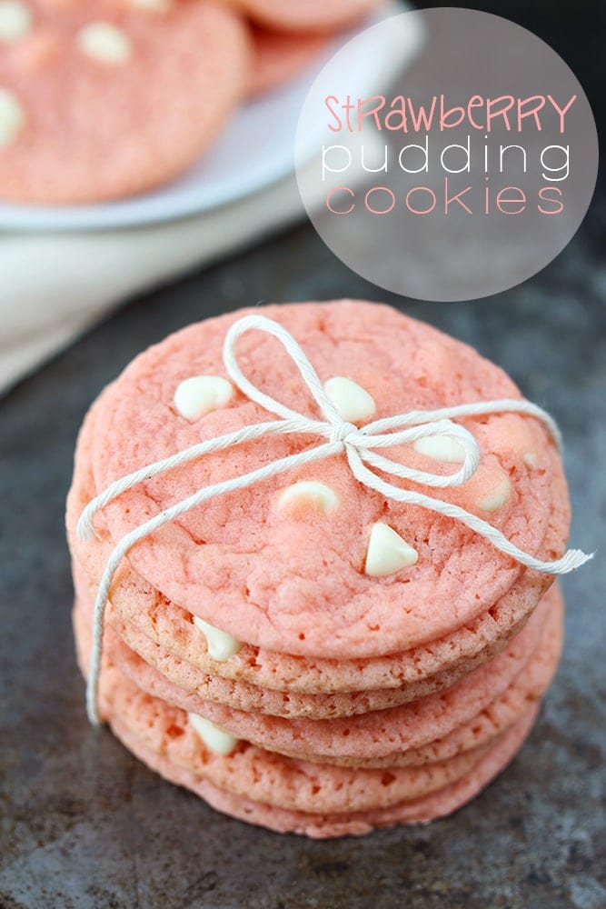 Strawberry Pudding Cookies