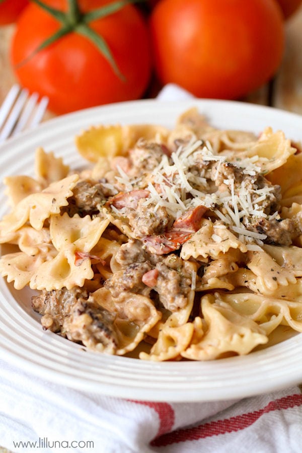 Bowtie Pasta with Italian Sausage