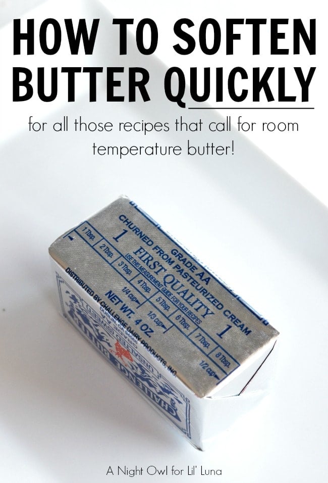 How to Soften Butter Quickly - for all those recipes that call for room temp butter!!