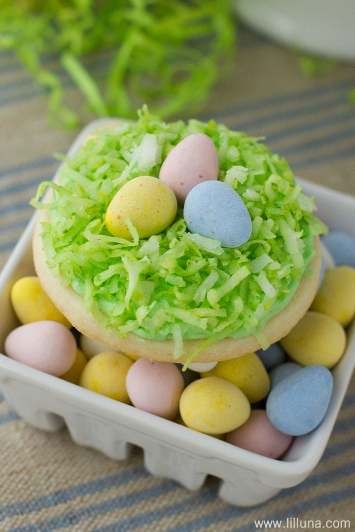 Easter Nest Sugar Cookie Cups - Yummy Healthy Easy