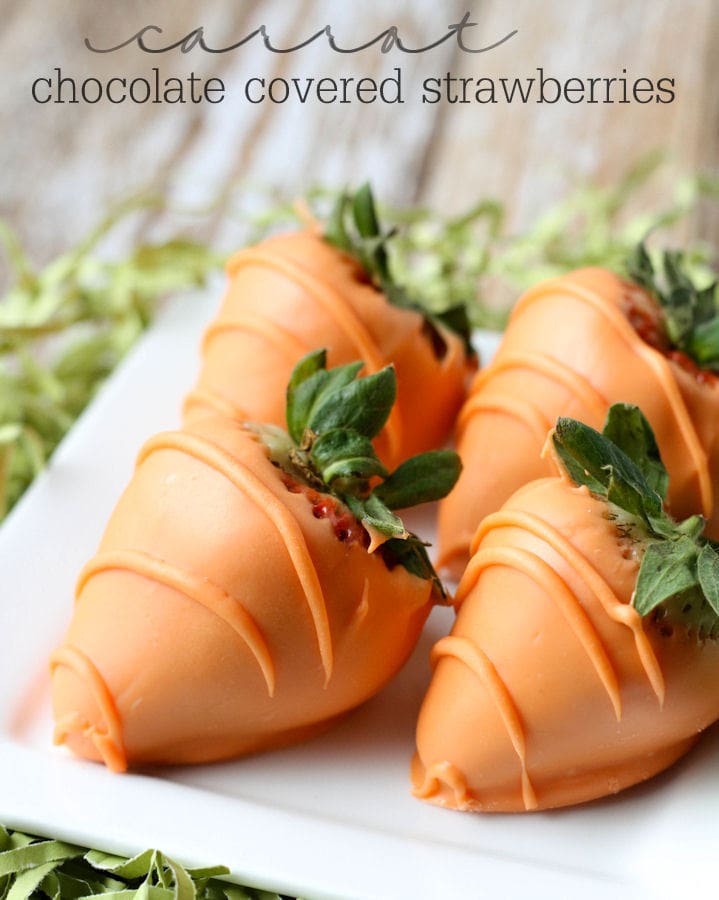 Super easy and Delicious Carrot Chocolate Covered Strawberries recipe on { lilluna.com }