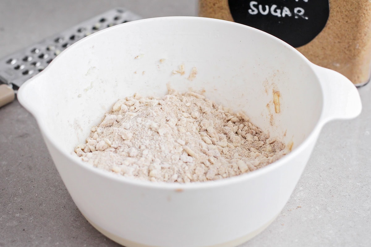 French toast bake topping in bowl.