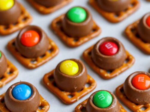 Rolo Pretzels with M&Ms - Oh Sweet Basil