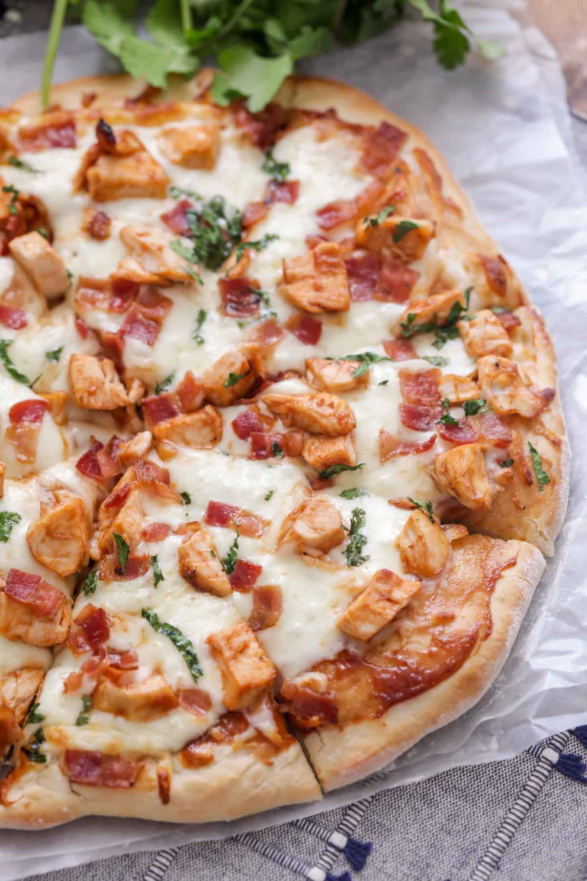 BBQ Chicken Pizza recipe close up