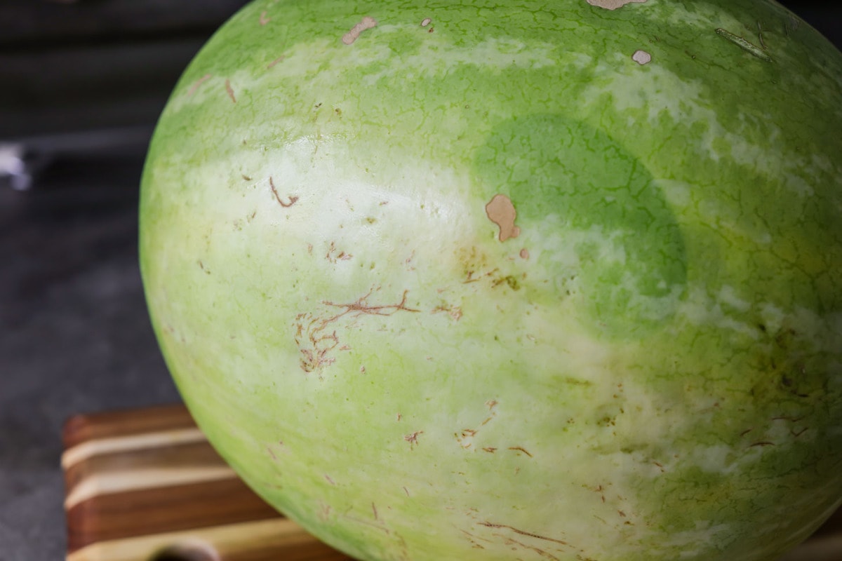 Using the yellow spot and marks to pick a perfect watermelon.