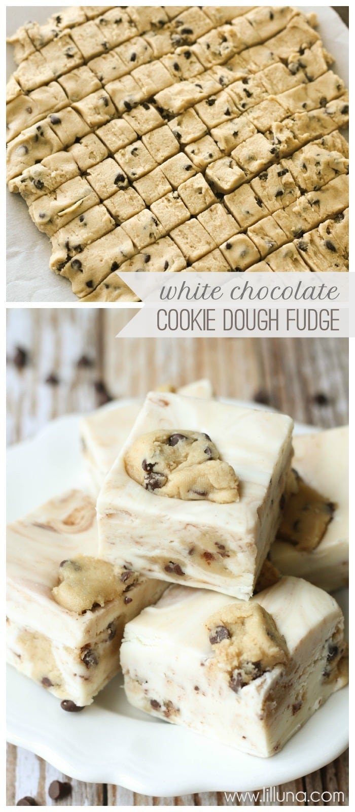 White Chocolate Cookie Dough Fudge