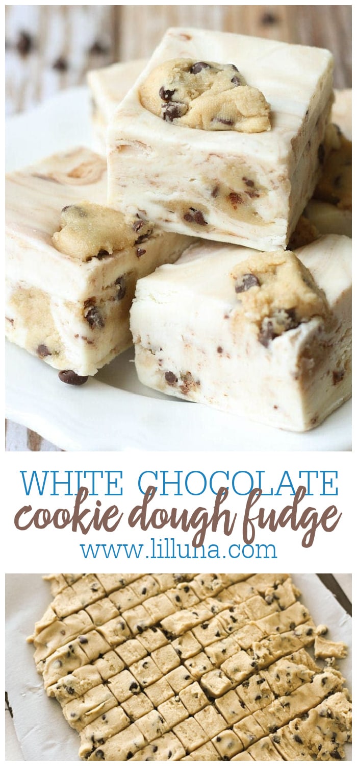 White Chocolate Cookie Dough Fudge Recipe | Lil' Luna