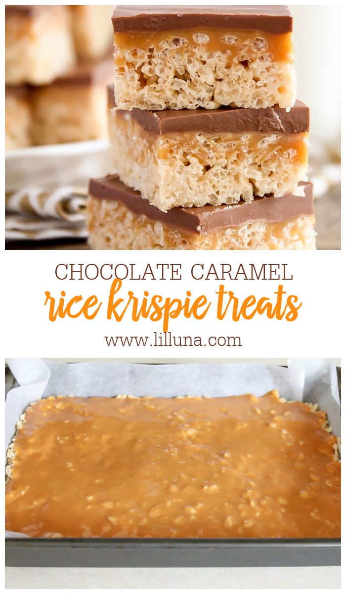 Chocolate Caramel Rice Krispie Treats {EASY} | Lil' Luna