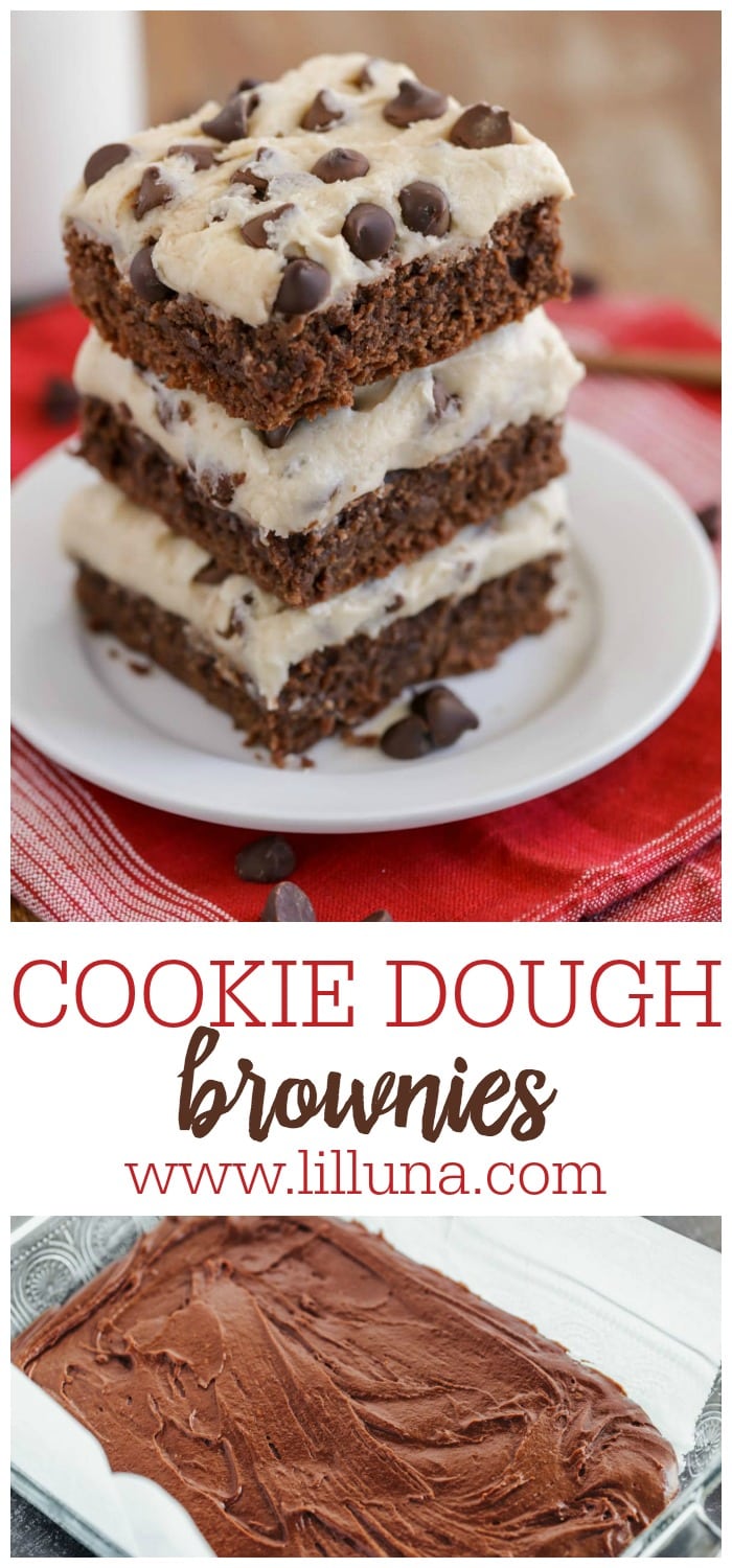 Cookie Dough Brownies {Brownie Base + Cookie Frosting} Lil' Luna