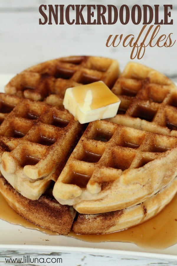 Snickerdoodle Waffles are delicious and perfect for breakfast, lunch or dinner! { lilluna.com }