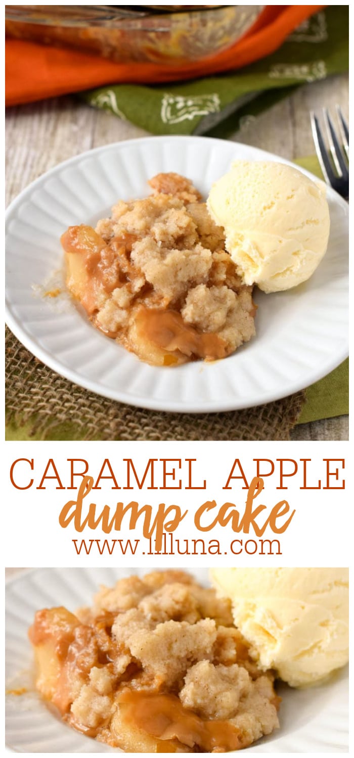 apple dump cake with caramel bits