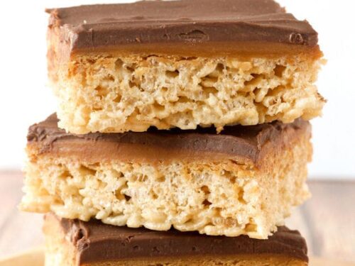 Chocolate Caramel Peanut Butter Rice Krispies Treats