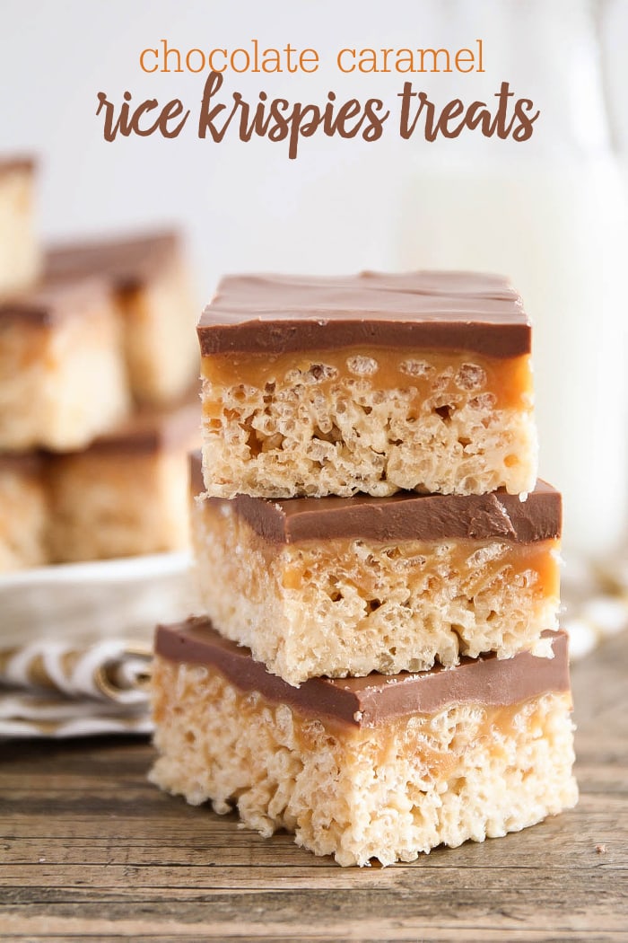 Chocolate Caramel Peanut Butter Rice Krispies Treats