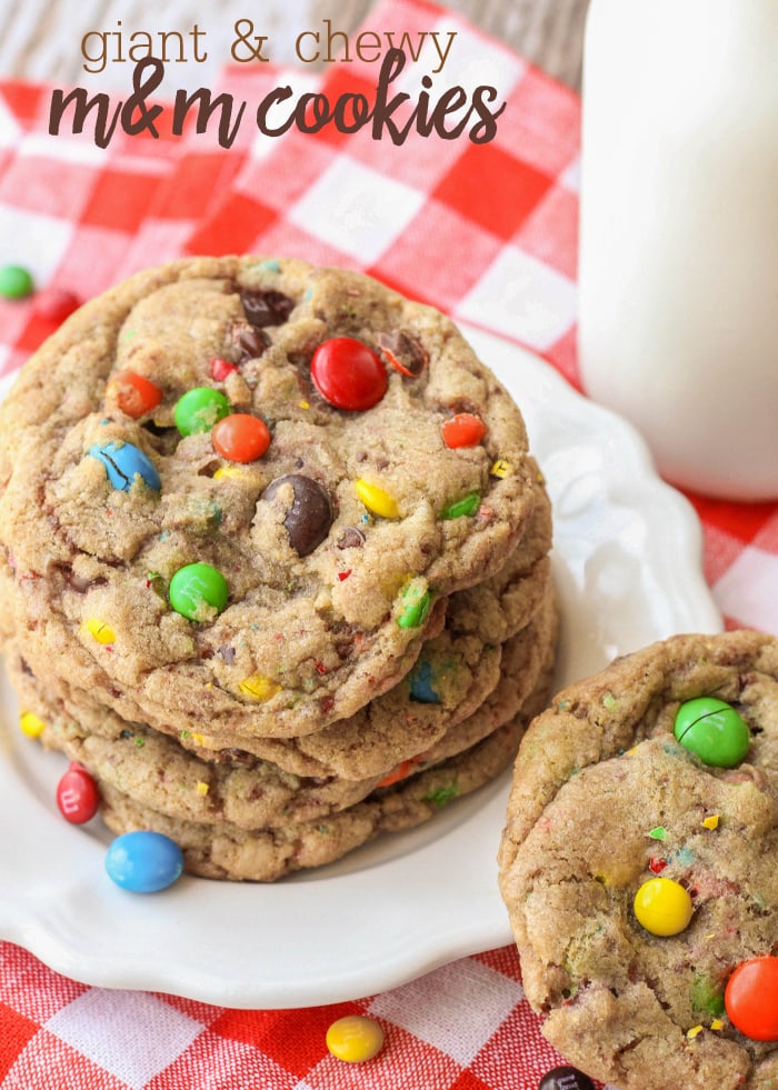 Giant Chewy M&M Cookies