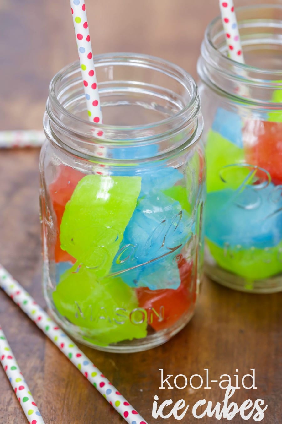 Kool aid cubes in a mason jar