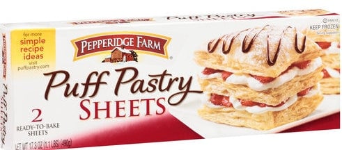 Box of puffy pastry sheets