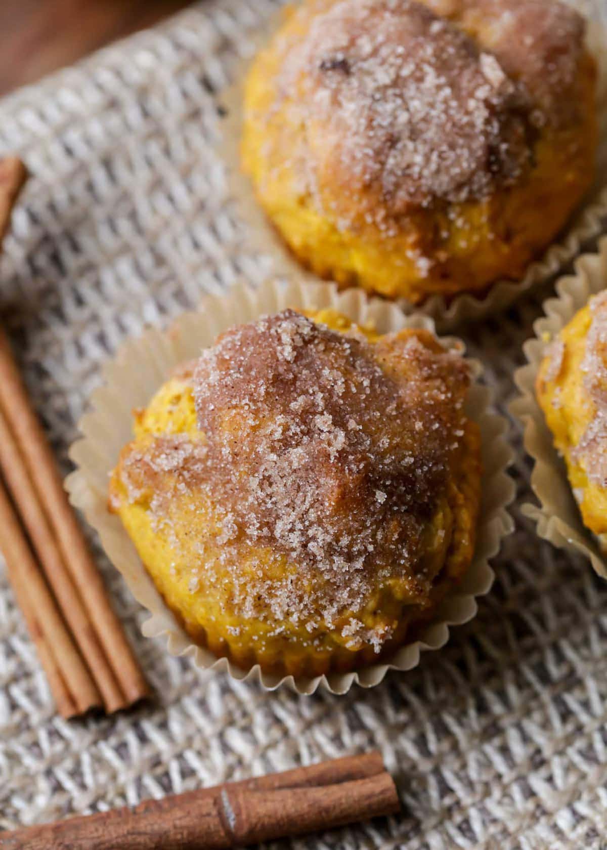 Pumpkin pancakes - cinnamon sugar pumpkin muffins filled with pumpkin puree!