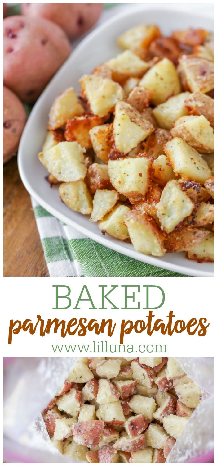 Baked Parmesan Potatoes Simple & Delicious! | Lil' Luna
