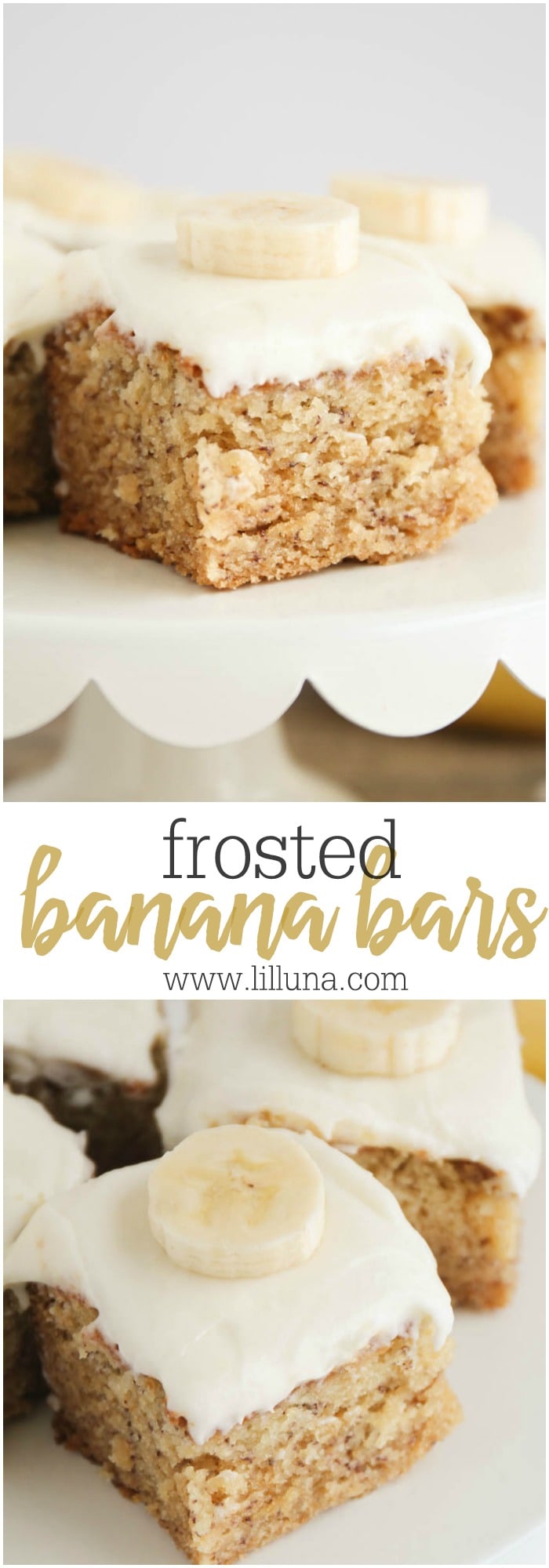 Frosted Banana Bars {with Cream Cheese Frosting} | Lil' Luna