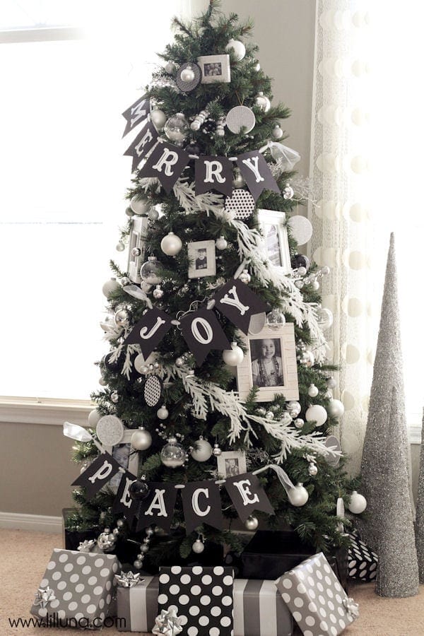 Black, White And Silver Christmas Tree