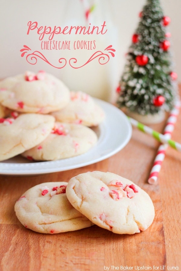 Peppermint Cheesecake Cookies - a sweet and festive holiday treat { lilluna.com }