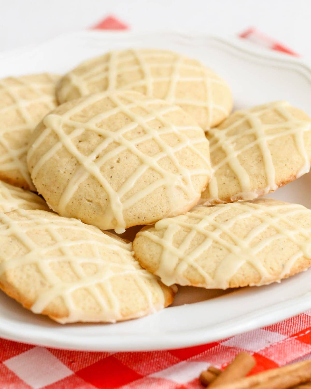 Eggnog Cookies on a white plate