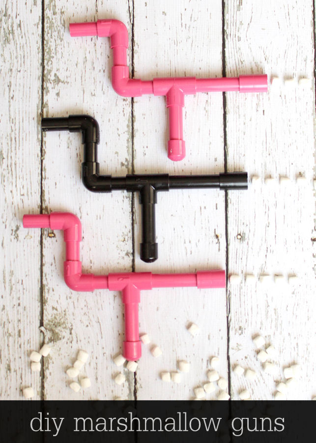 DIY Marshmallow Guns tutorial - the kids LOVE these! { lilluna.com } It's amazing how much fun some pvc & paint can be!!