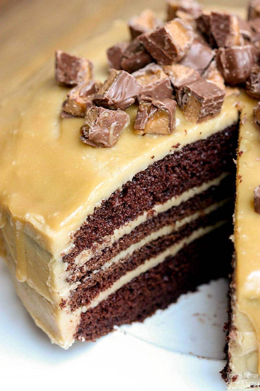 Chocolate Cake with Caramel Frosting