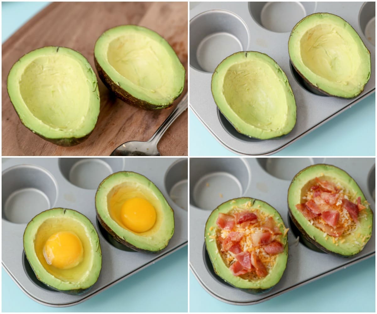 Baked Avocado Egg process pics