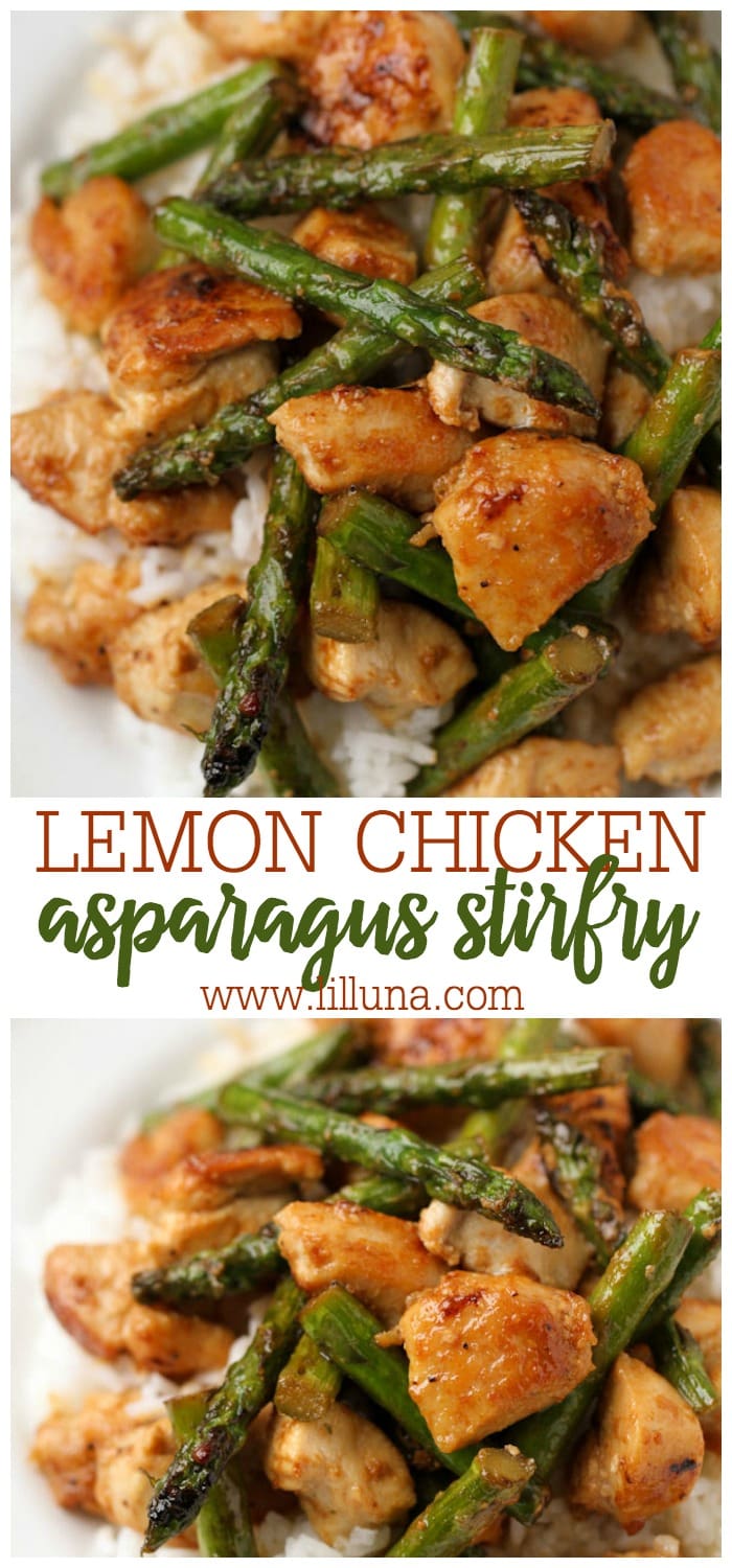 Lemon Chicken and Asparagus Stir Fry {20 Min Meal} Lil' Luna