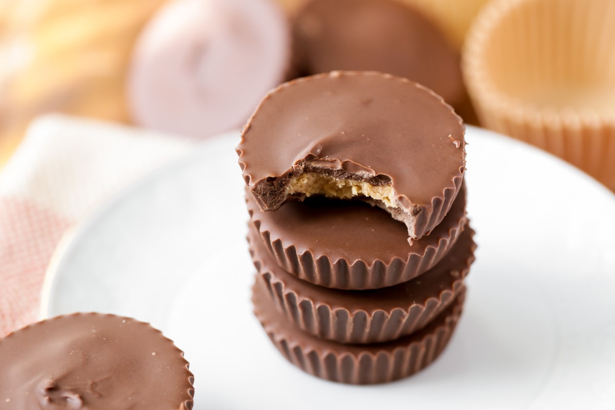 Homemade Reese's on white plate