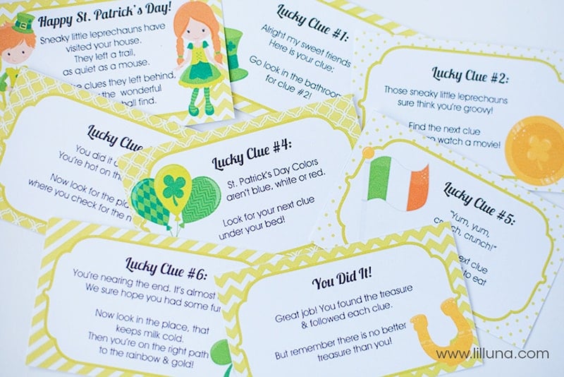 You're the Pot of Gold Printable and Treasure Hunt Clues Prints