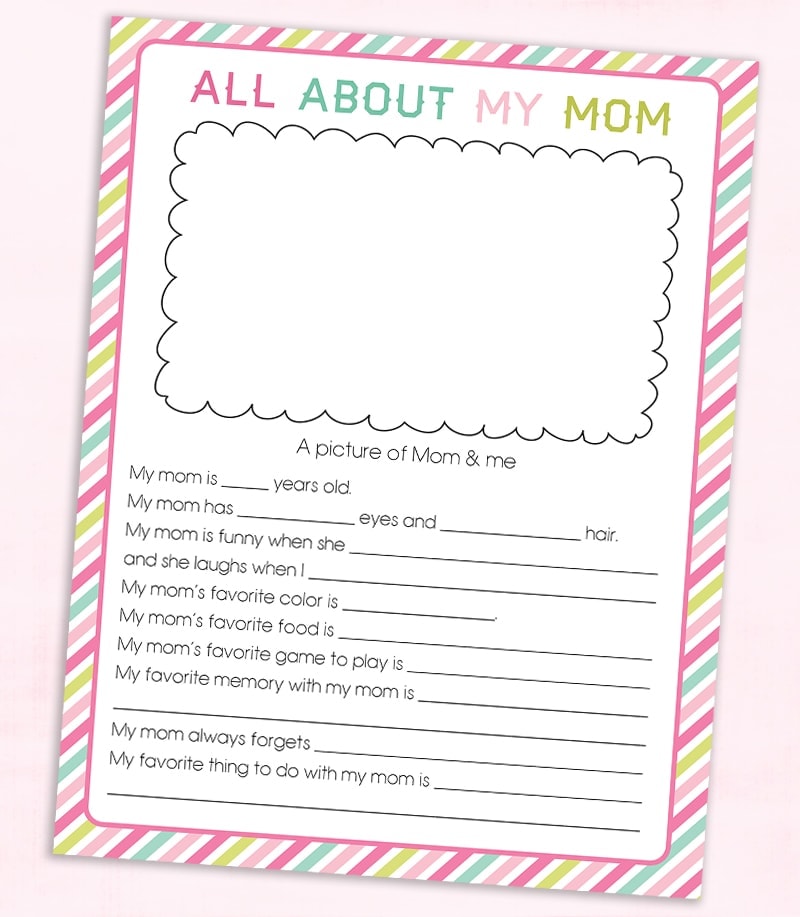 FREE Mother's Day Questionnaire Printable Lil' Luna