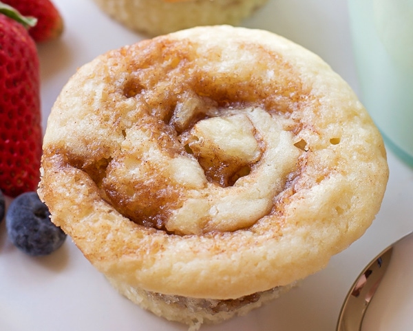 Cinnamon Swirl Muffins close up