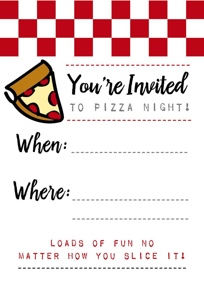 Pizza Party Invitations Free 9