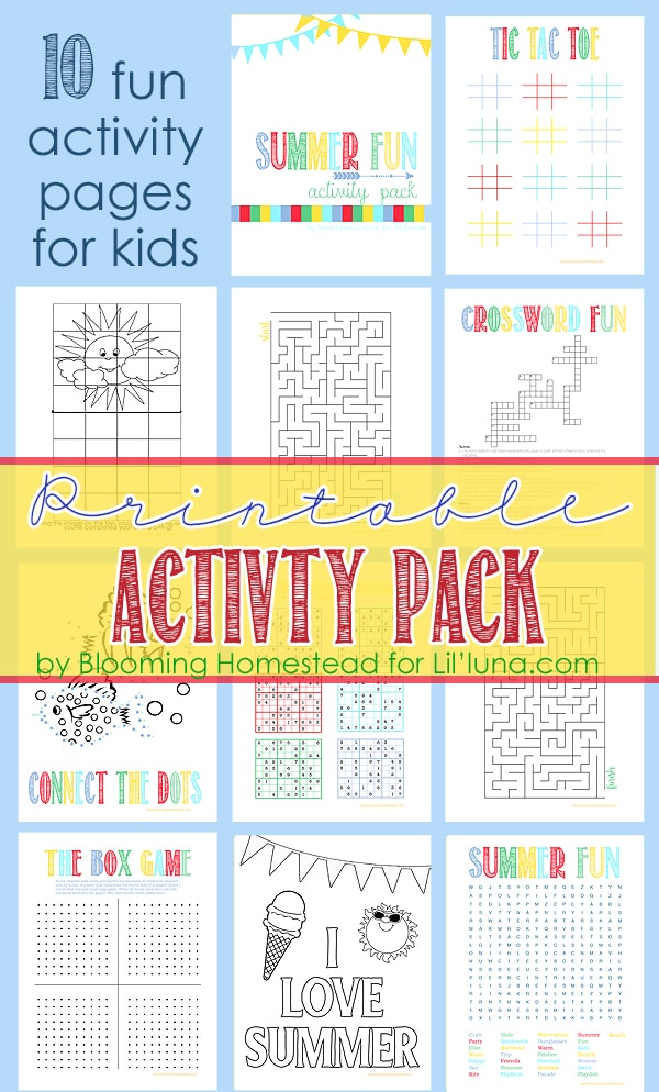 Summer Activity Sheets For Kids