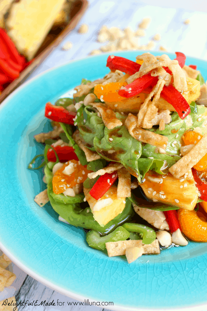 Close up of Cheesecake Factory Luau Salad