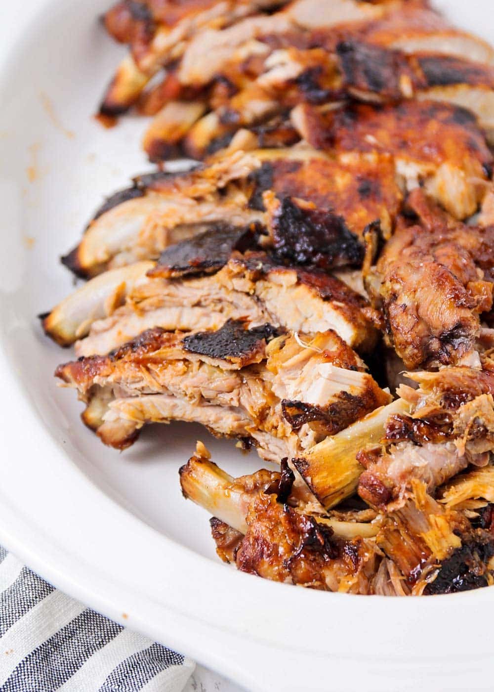 A closeup of Dr. Pepper Ribs after being sliced.