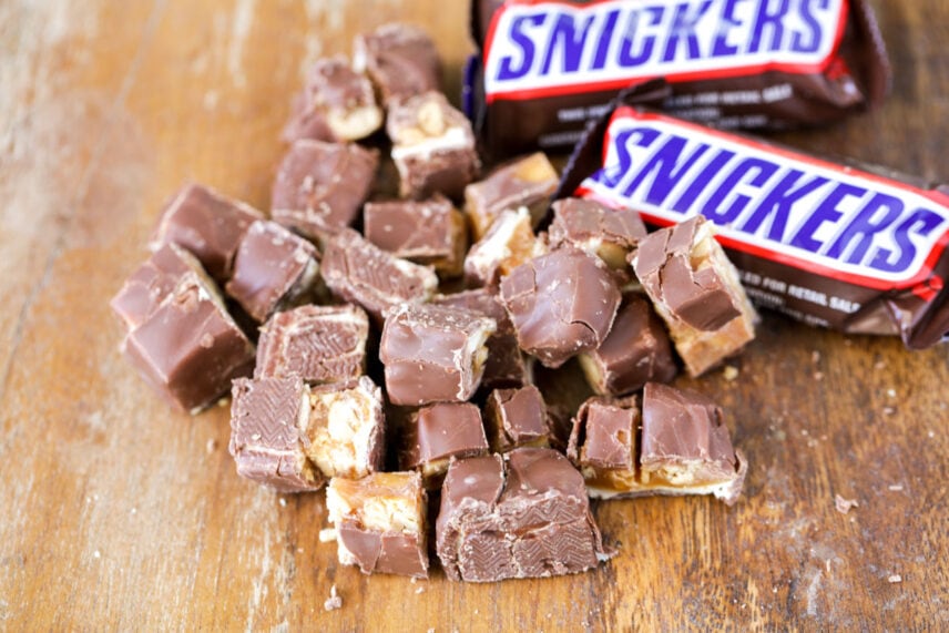 Snickers chopped up