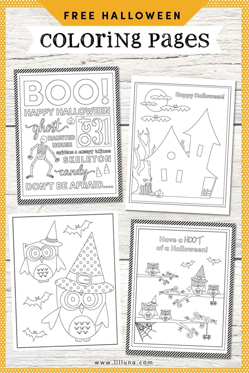 FREE Halloween Coloring Pages - the kids will love these!! Get the prints on { lilluna.com }