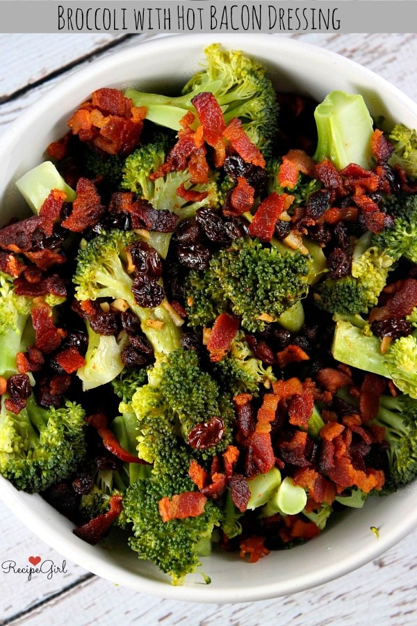 Broccoli with Hot Bacon Dressing