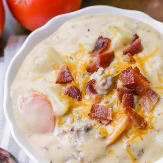 Hearty Crockpot Cheeseburger Soup Recipe | Lil' Luna