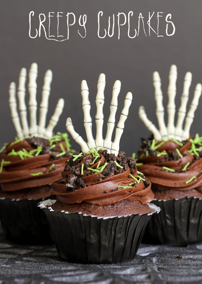 Super Delicious and Creepy Cupcakes with doctored Cake Mix and Homemade Chocolate Buttercream Frosting! { lilluna.com }