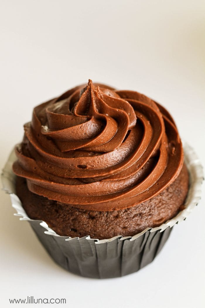 Super Delicious and Creepy Cupcakes with doctored Cake Mix and Homemade Chocolate Buttercream Frosting! { lilluna.com }