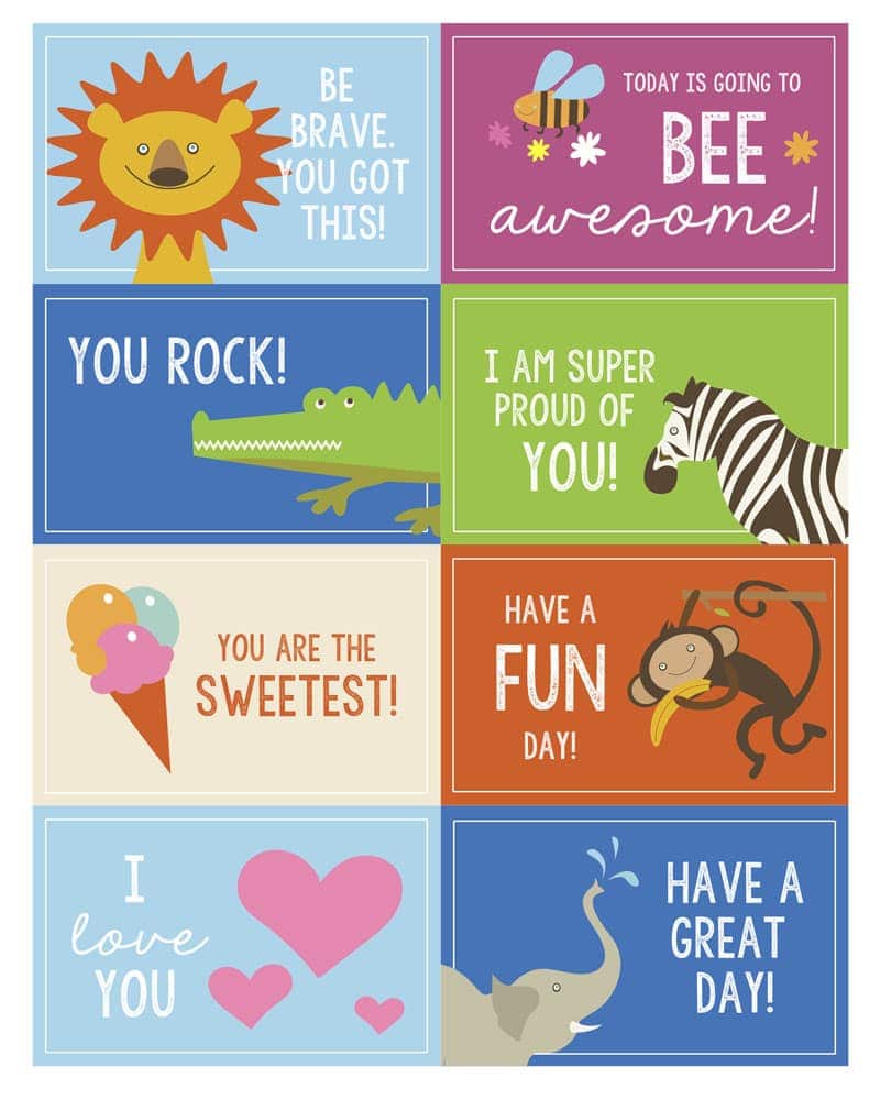 FREE Printable Lunch Box Notes + Jokes Lil' Luna