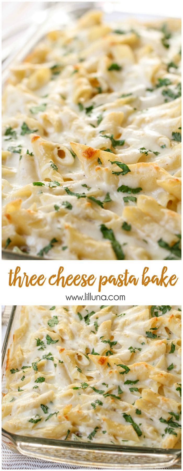 Three Cheese EASY Pasta Bake Recipe  Lil' Luna