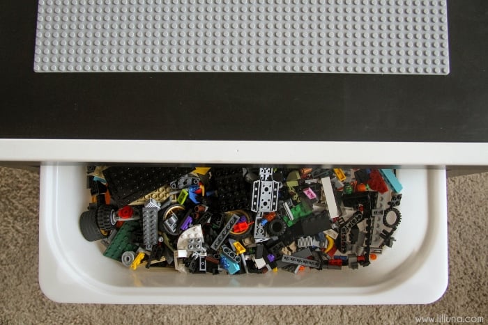 Lego Table with storage bin underneath